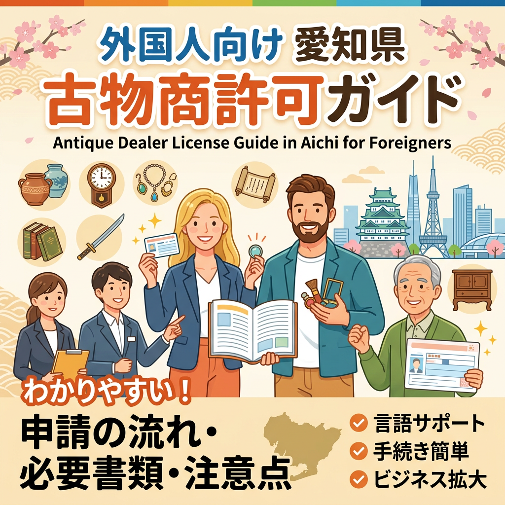 Guide for antique dealer license application process and documents in Aichi for foreigners